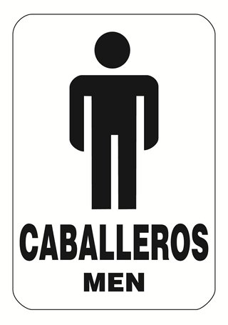 Cartel Baños Caballeros / Damas 14x30 Cm Oferta!!!